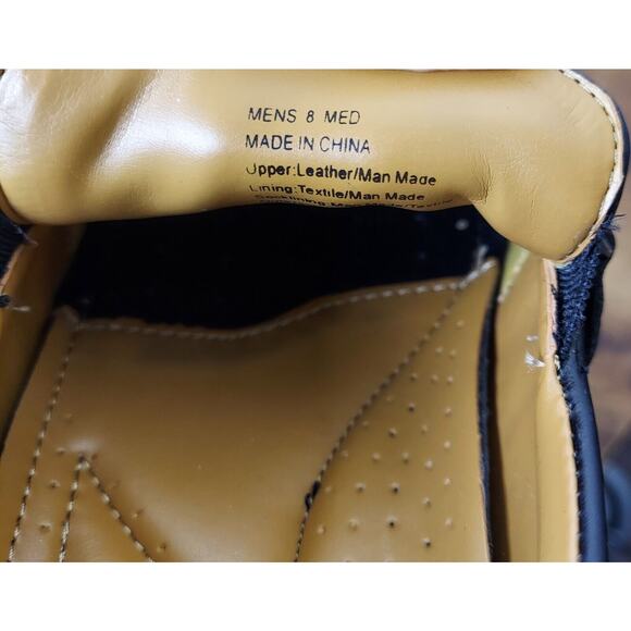 Men's Black Dress Shoes 8 M Croft & Barrow Slip On Oxfords Leather Square Toe - Picture 7 of 10